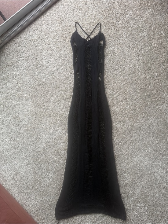 Nasty Gal Dresses & Skirts - Nasty Gal Black Distressed Knit Body-con Maxi